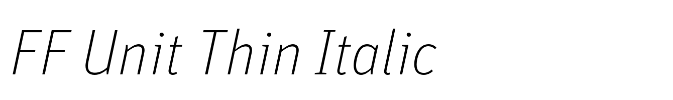 FF Unit Thin Italic